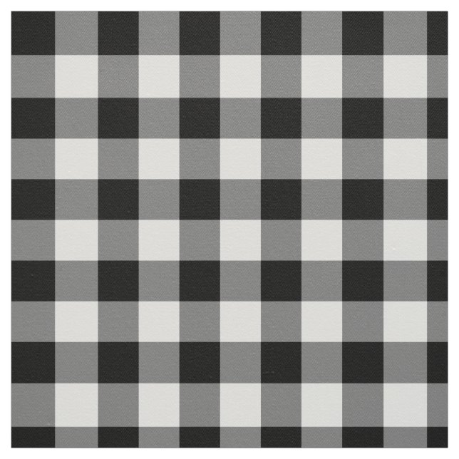 Bold Black and White Gingham Plaid Fabric (Swatch)