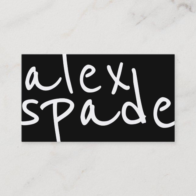 Bold Black and White Graphic Design Business Card (Front)