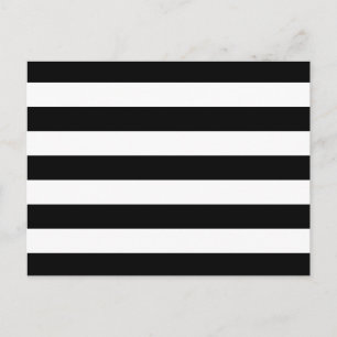 Bold Black And White Horizontal Stripes Postcard