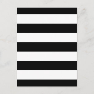 Bold Black And White Horizontal Stripes Postcard