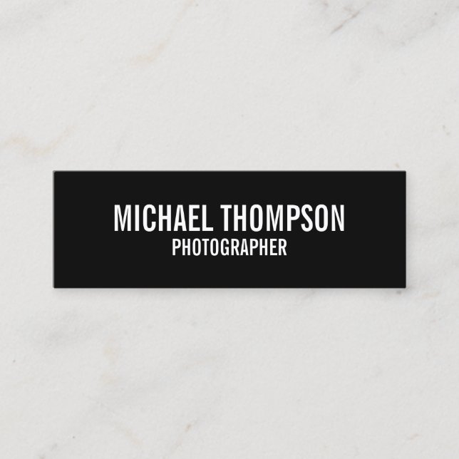 Bold Black and White Mini Business Card (Front)