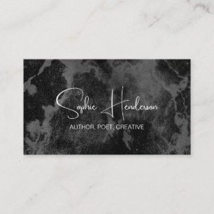 Bold Black and White Minimalist Author and Writer Business Card