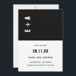 Bold Black and White Minimalist Initials Wedding I Invitation<br><div class="desc">Can be fully customized to suit your needs.
© Gorjo Designs. Made for you via the Zazzle platform. 

// Need help customizing your design? Got other ideas? Feel free to contact me (Zoe) directly via the contact button below.</div>