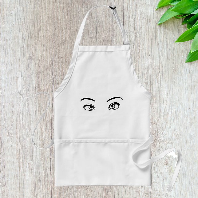 Bold Black and White Mysterious Eyes Illustration  Standard Apron (Creator Uploaded)