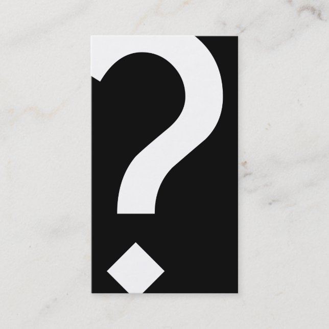 bold black and white question mark business card (Front)