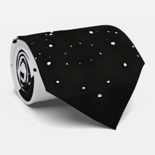 Bold Black and White Speckled Diamond Neck Tie