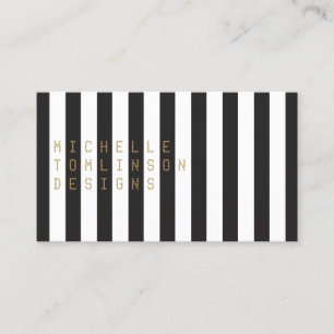 Bold Black and White Stripes Designer Business Card