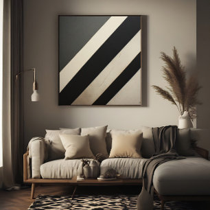 Bold Black and White Stripes Minimalist Canvas Print