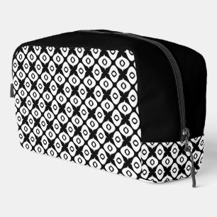 Bold Black and White Symmetrical Arabesque Pattern Dopp Kit
