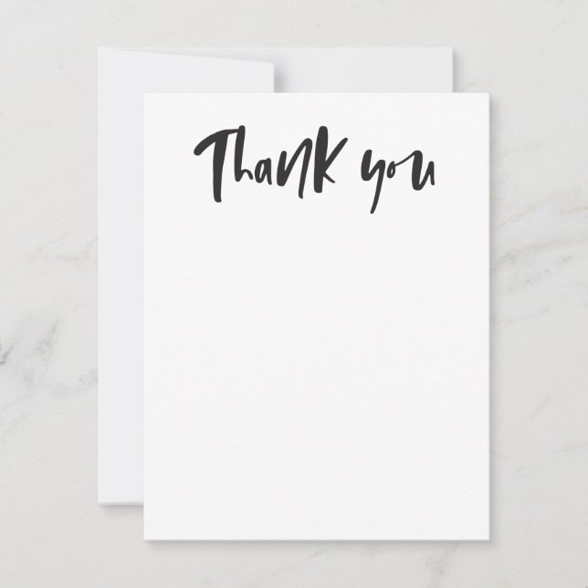 Bold black and white thank you note card (Front)