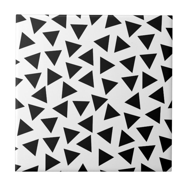 Bold Black and White Triangle Print Tile (Front)