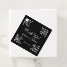 Bold Black and White Vintage Wedding "Thank You"