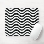 Bold Black and White Wavy Abstract Mouse Pad<br><div class="desc">A striking visual effect is created by a seamless pattern of wavy black lines on a white background</div>