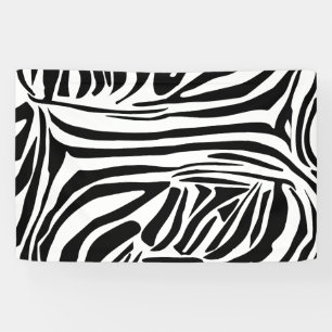 Bold Black and White Zebra Print Pattern Banner