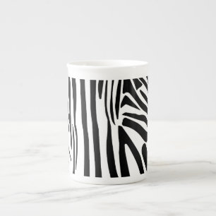 Bold Black and White Zebra Print Pattern Bone China Mug