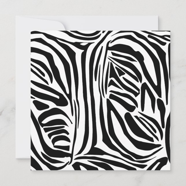 Bold Black and White Zebra Print Pattern Card (Front)