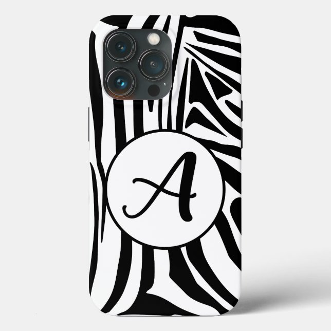 Bold Black and White Zebra Print Pattern Case-Mate iPhone Case (Back)