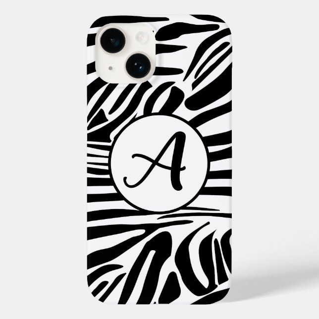 Bold Black and White Zebra Print Pattern Case-Mate iPhone Case (Back)
