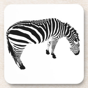 Bold Black and White Zebra Print Pattern Coaster