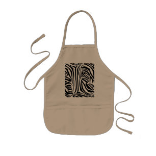 Bold Black and White Zebra Print Pattern Kids Apron