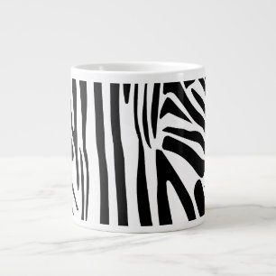Bold Black and White Zebra Print Pattern Large Coffee Mug