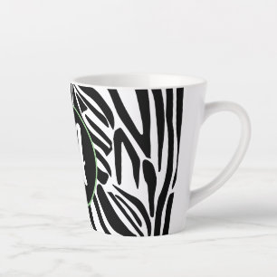 Bold Black and White Zebra Print Pattern Latte Mug