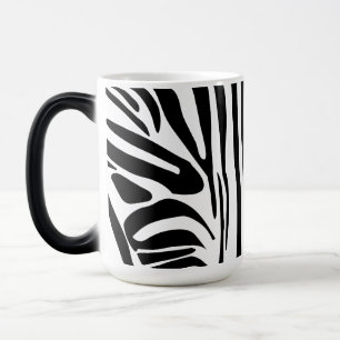 Bold Black and White Zebra Print Pattern Magic Mug