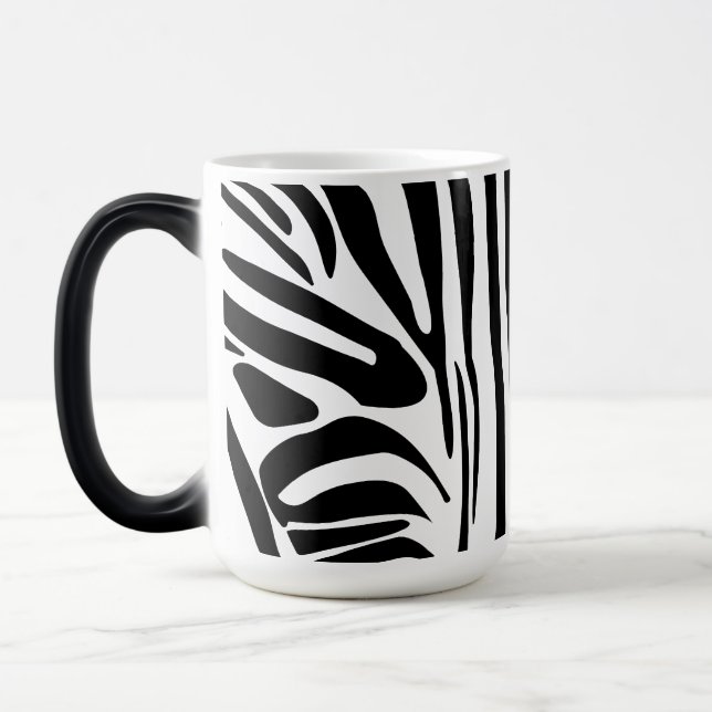 Bold Black and White Zebra Print Pattern Magic Mug (Left)