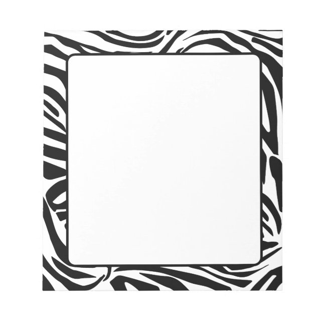 Bold Black and White Zebra Print Pattern Notepad (Front)