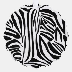 Bold Black and White Zebra Print Pattern Ornament Card