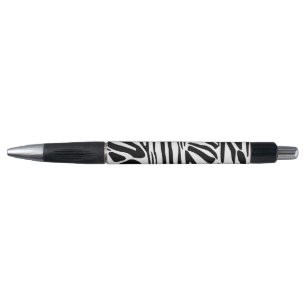 Bold Black and White Zebra Print Pattern Pen