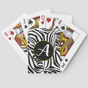 Bold Black and White Zebra Print Pattern Playing Cards