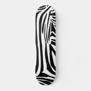 Bold Black and White Zebra Print Pattern Skateboard