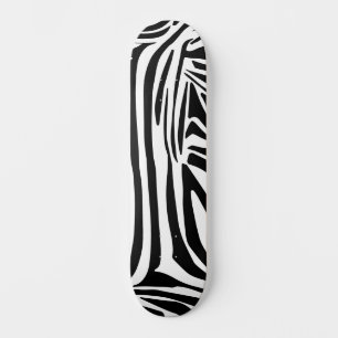 Bold Black and White Zebra Print Pattern Skateboard