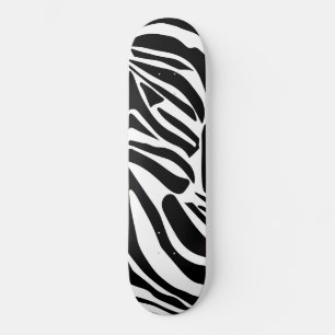 Bold Black and White Zebra Print Pattern Skateboard