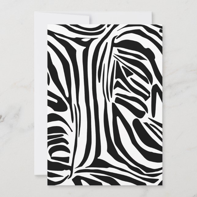 Bold Black and White Zebra Print Pattern Thank You Card (Front)