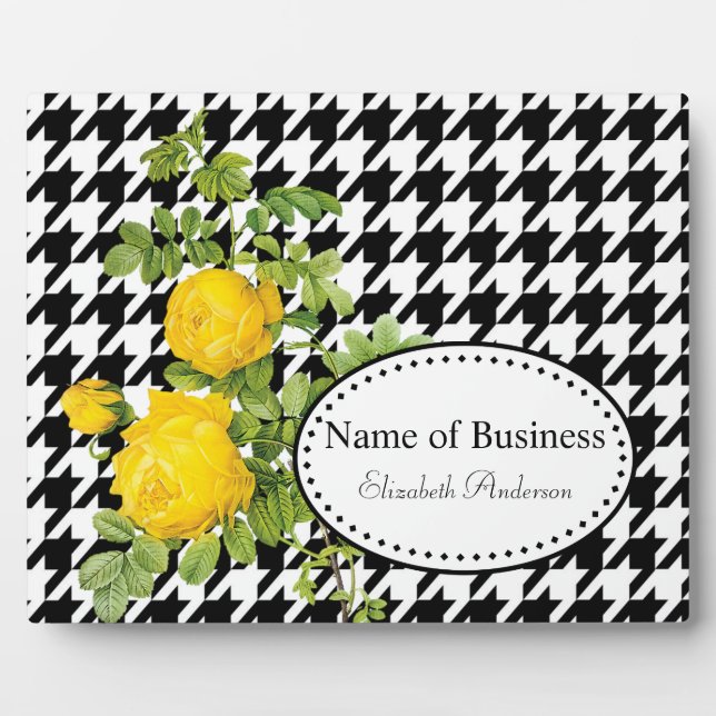 Bold Black and WhiteBusiness Plaque (Front)