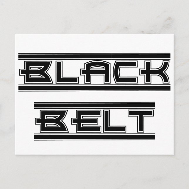 Bold Black Belt Rank Promotion Test Invitation Postcard (Front)