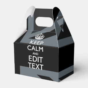 Bold Black Black Keep Calm Your Text Union Jack Favor Box
