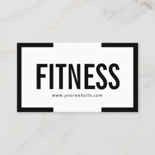 Bold Black Border Fitness Business Card