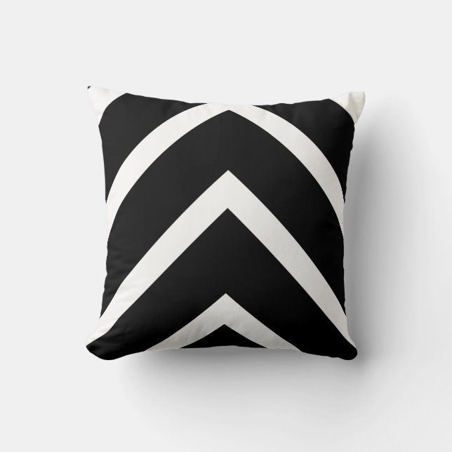Bold Black Chevron Throw Pillow (Front)
