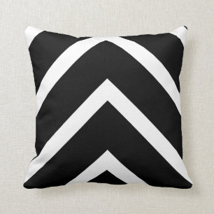 Bold Black Chevron Throw Pillow