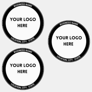 Bold Black Custom Logo Stickers