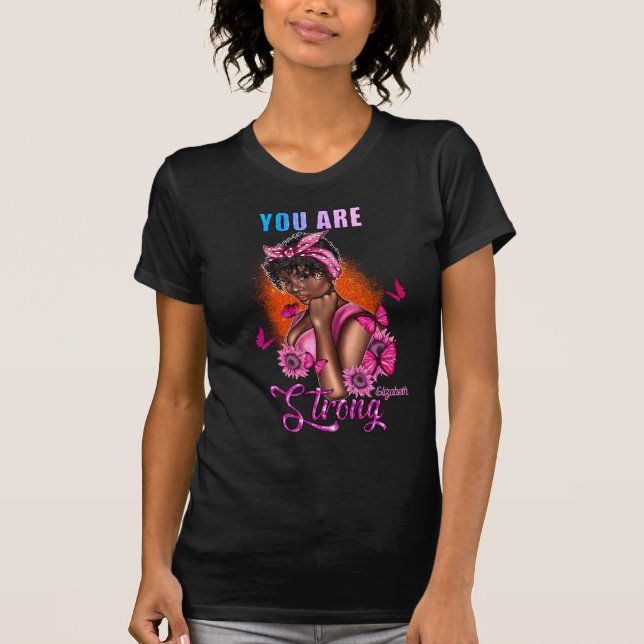 Bold Black Diva with Empowering Elegance T-Shirt (Front)
