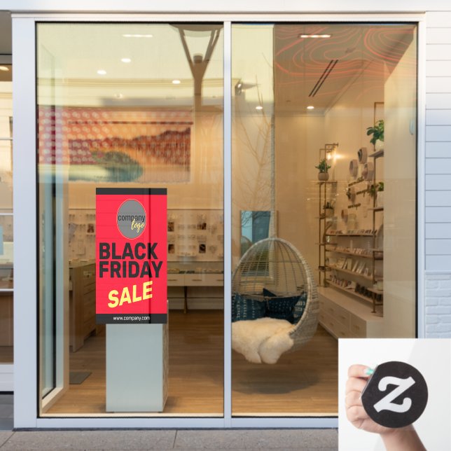 BOLD BLACK FRIDAY SALE RED YELLOW BUSINESS LOGO WINDOW CLING (Store Window)