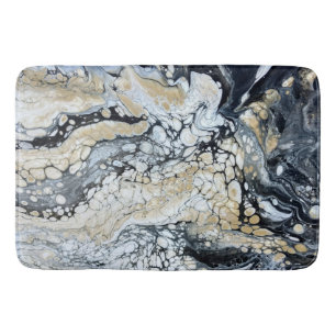 Bold Black Gold & White Large Bathmat