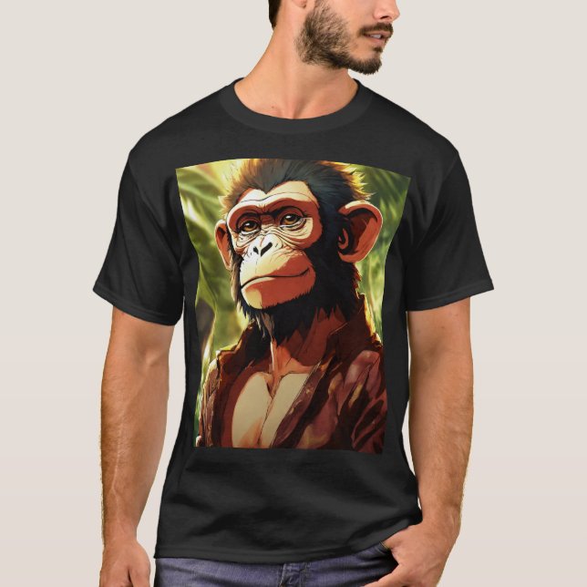 Bold Black Gorilla Print Tee – Unleash Your Wild S (Front)