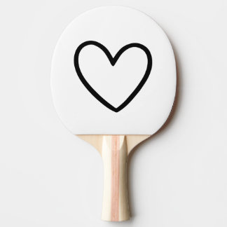 Bold Black Graphic Heart | Ping Pong Paddle