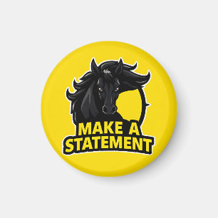 Bold Black Horse with Motivational Text Magnet
