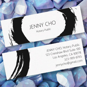 Bold Black Ink Paint Ring Notary Modern Simple  Mini Business Card